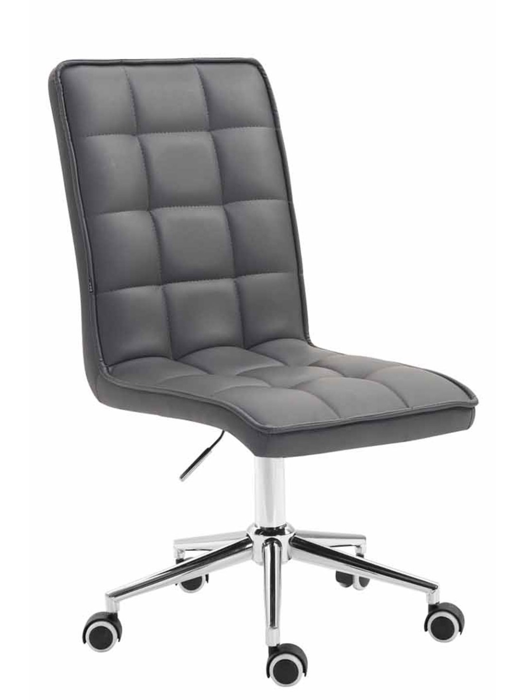 Taburete de trabajo Peking V2 cuero artificial, gris