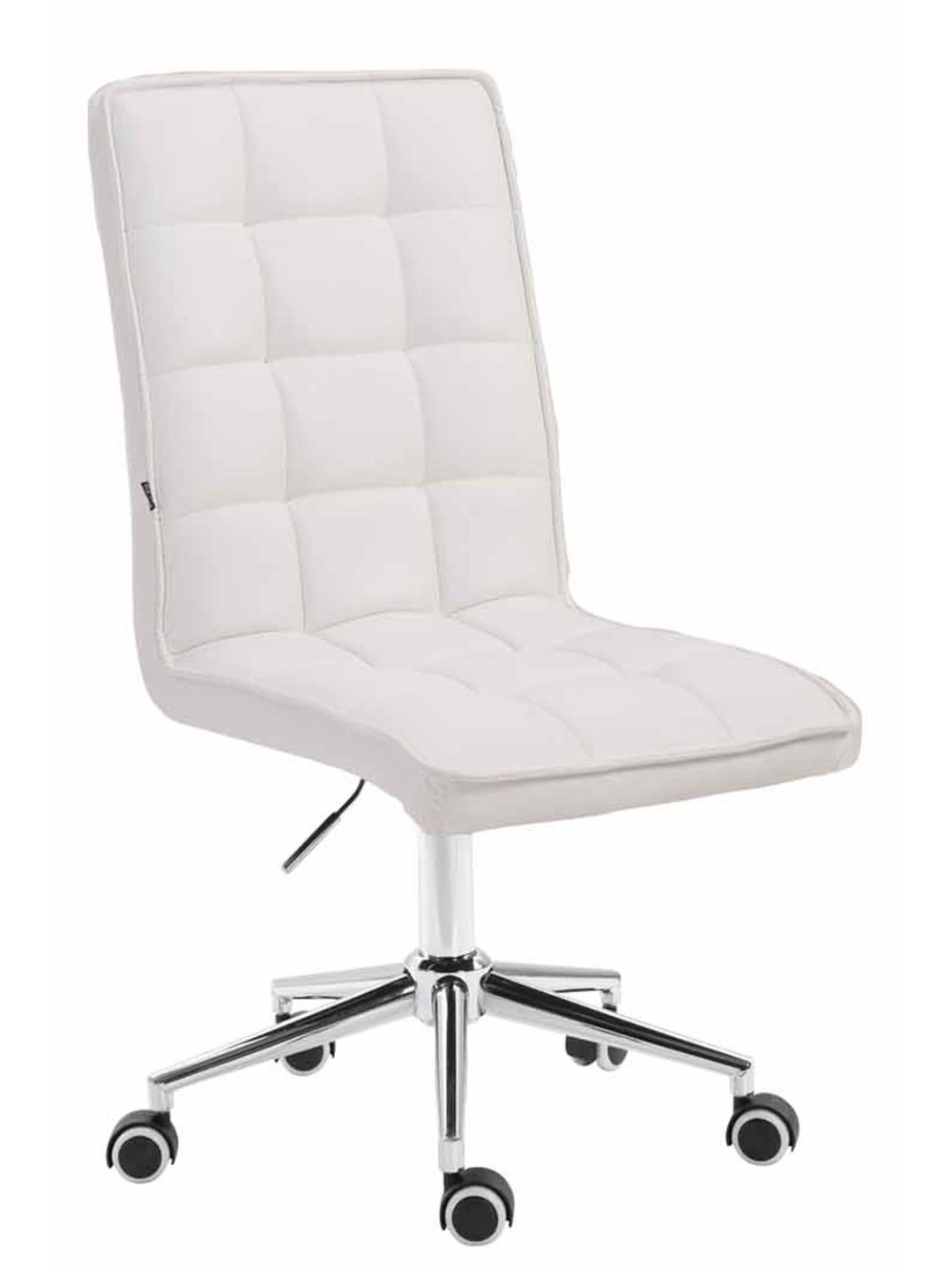 Taburete de trabajo Peking V2 cuero artificial, blanco