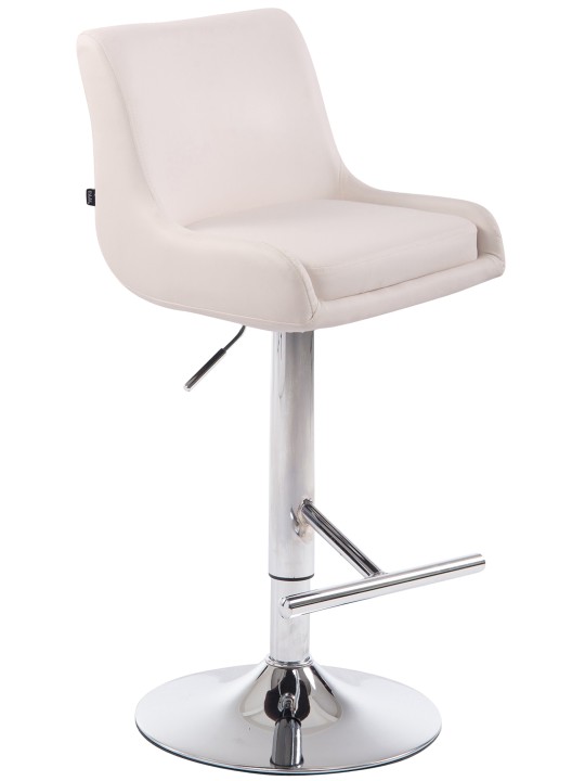 Taburete de bar Club piel sintética C, blanco