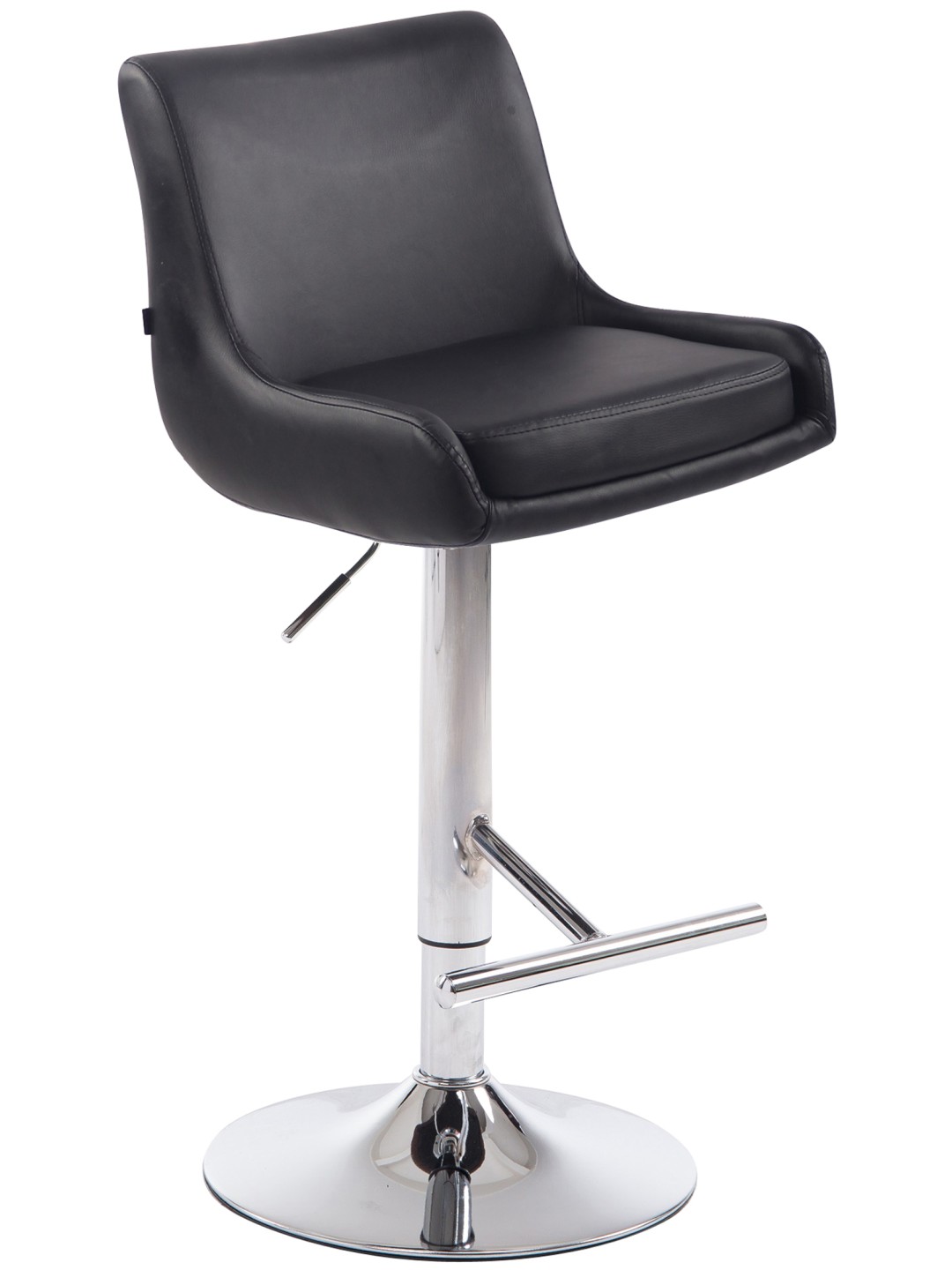 Taburete de bar Club piel sintética C, negro