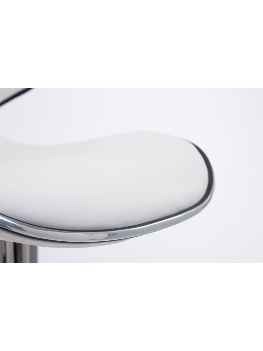 Juego de 2 taburetes de bar Las Vegas V2 polipiel cromado, blanco