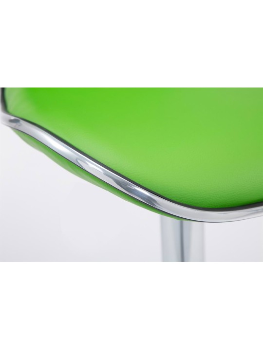 Juego de 2 taburetes de bar Las Vegas V2 polipiel cromado, verde