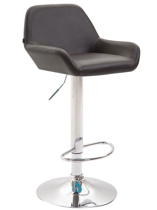 Taburete de bar Braga piel sintética cromado, marrón