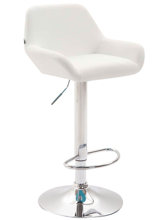 Taburete de bar Braga piel sintética cromado, blanco Taburete de bar Braga piel sintética cromado, blanco