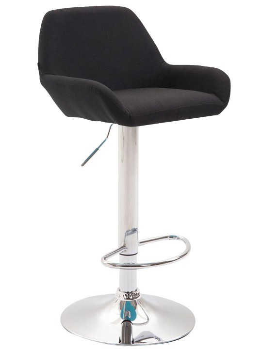 Taburete de bar Braga tela cromo, negro Taburete de bar Braga tela cromo, negro