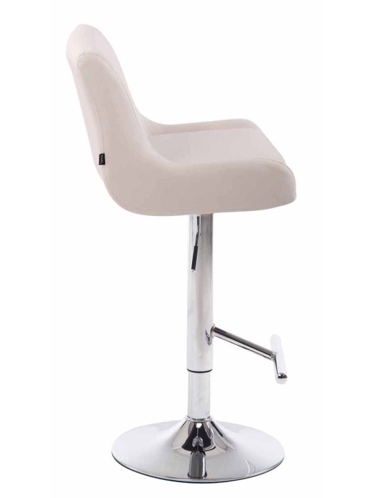Juego de 2 taburetes de bar Club de piel sintética cromados, blanco