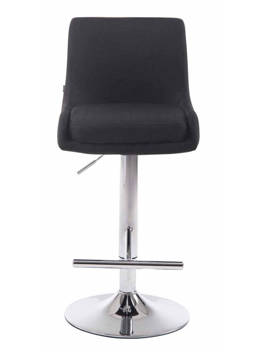 Juego de 2 taburetes de bar Club de piel sintética cromados, negro