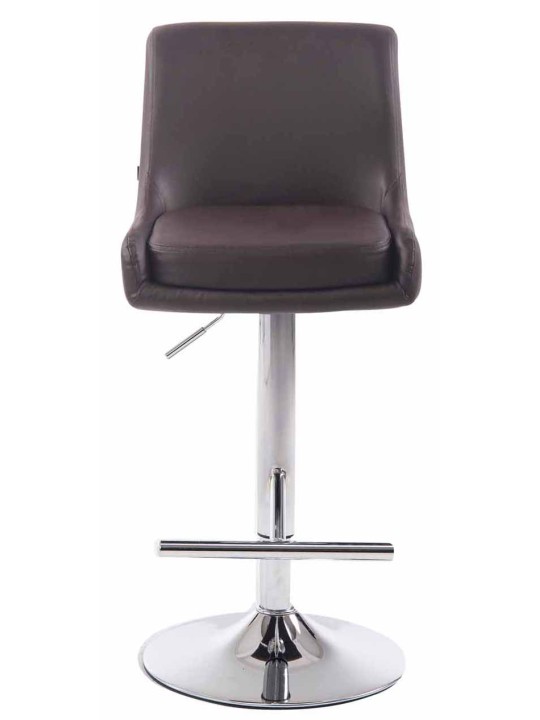 Juego de 2 taburetes de bar Club de piel sintética cromados, marrón