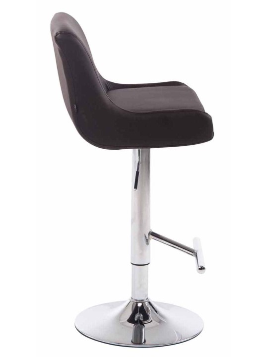 Juego de 2 taburetes de bar Club de piel sintética cromados, marrón