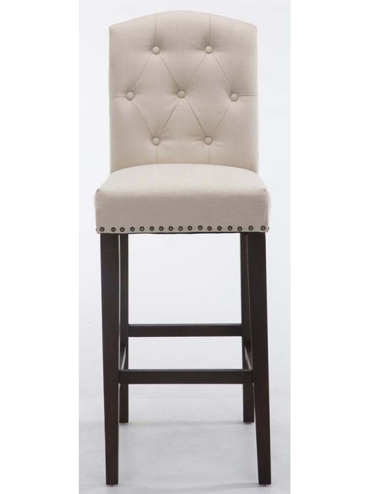 Juego de 2 taburetes de bar Louise tela antigua, crema