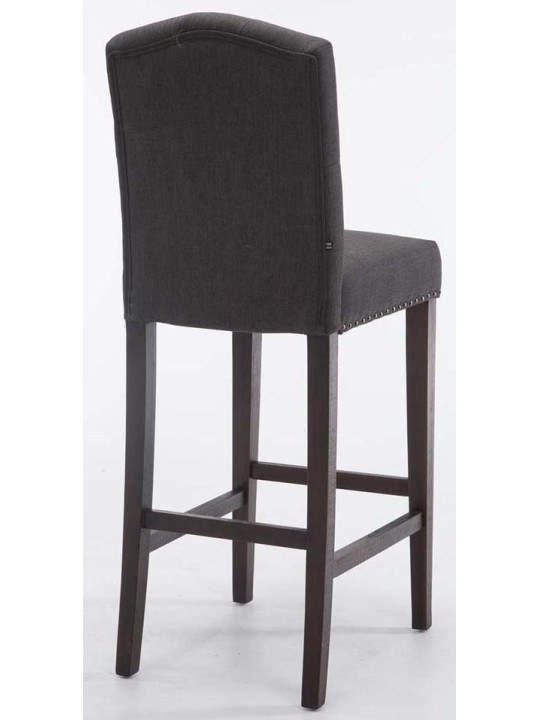 Juego de 2 taburetes de bar Louise tela antigua, gris oscuro