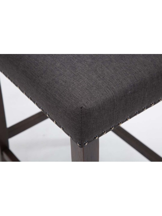 Juego de 2 taburetes de bar Louise tela antigua, gris oscuro
