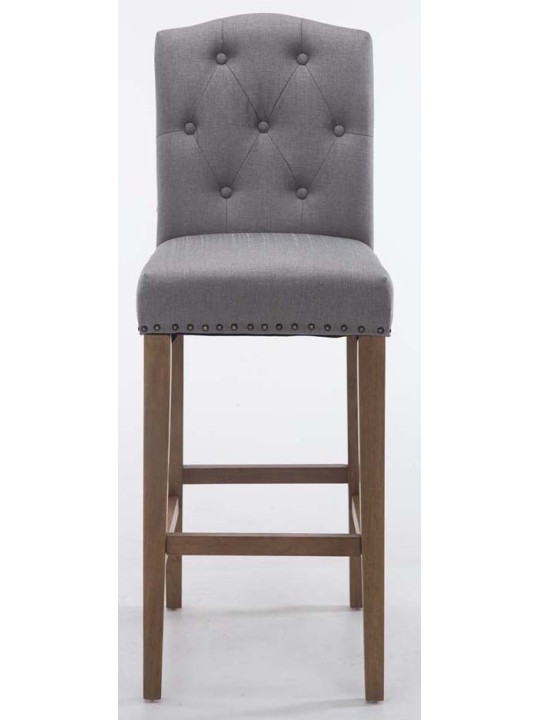 Juego de 2 taburetes de bar Louise tela antiguo-claro, gris claro