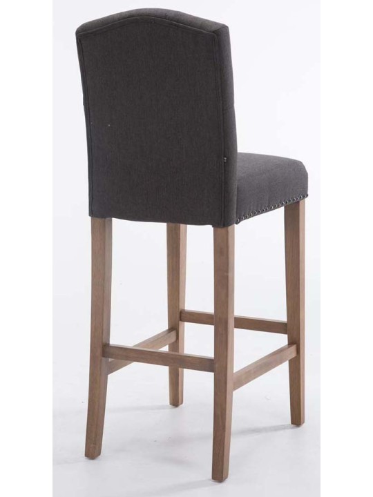 Juego de 2 taburetes de bar Louise tela antiguo-claro, gris oscuro