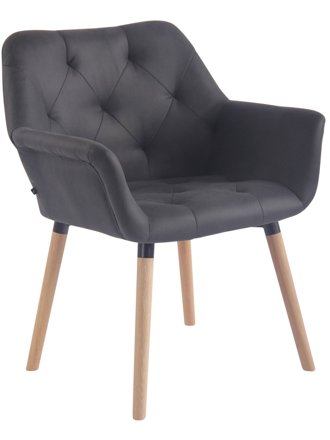 Silla de comedor Cassidy vintage piel sintética natural, negro