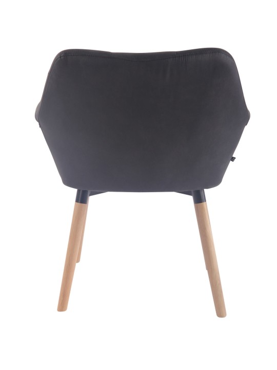 Silla de comedor Cassidy vintage piel sintética natural, negro