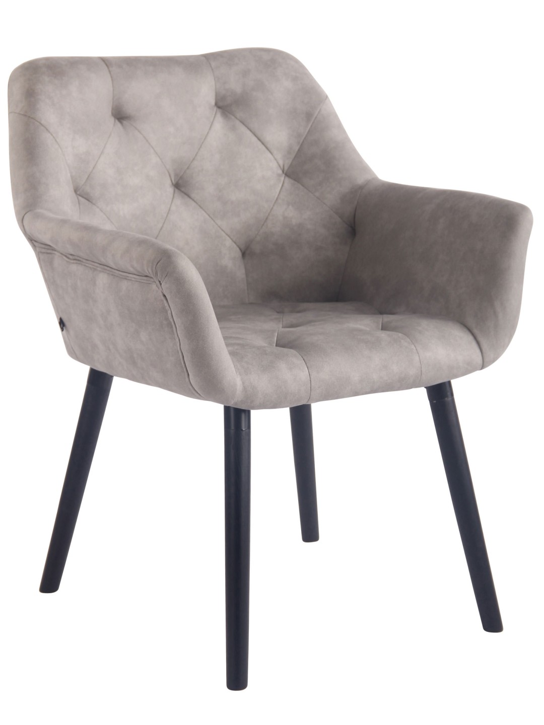 Silla de comedor Cassidy vintage piel sintética, gris