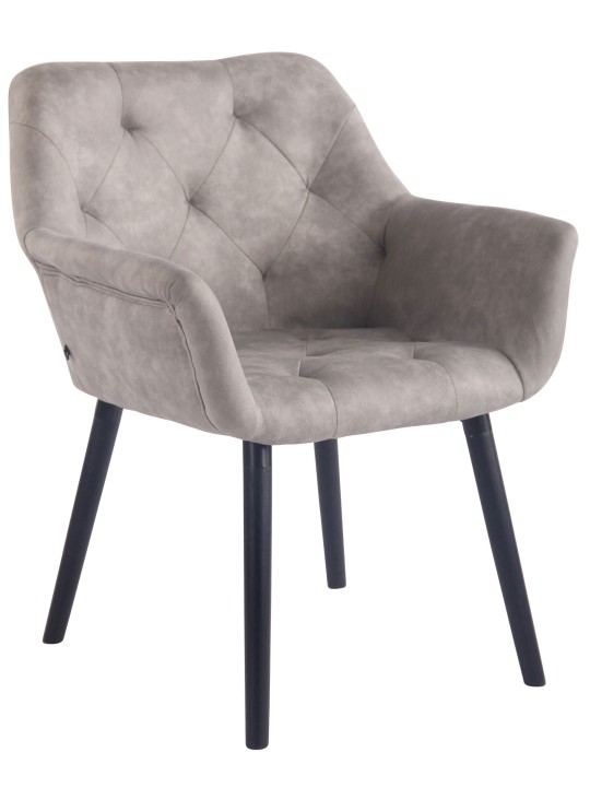 Silla de comedor Cassidy vintage piel sintética, gris