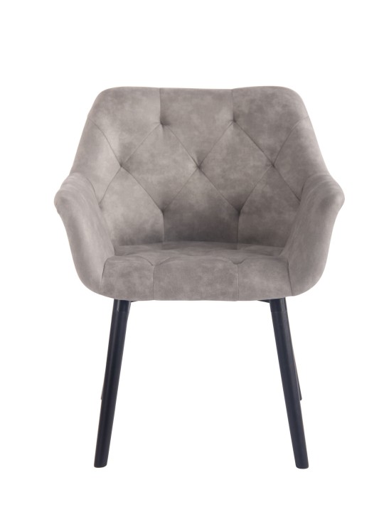 Silla de comedor Cassidy vintage piel sintética, gris