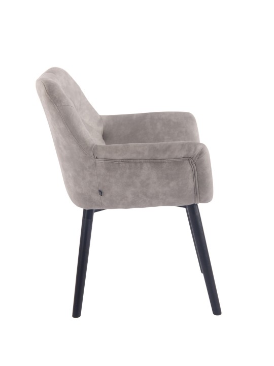 Silla de comedor Cassidy vintage piel sintética, gris