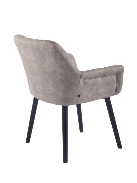 Silla de comedor Cassidy vintage piel sintética, gris