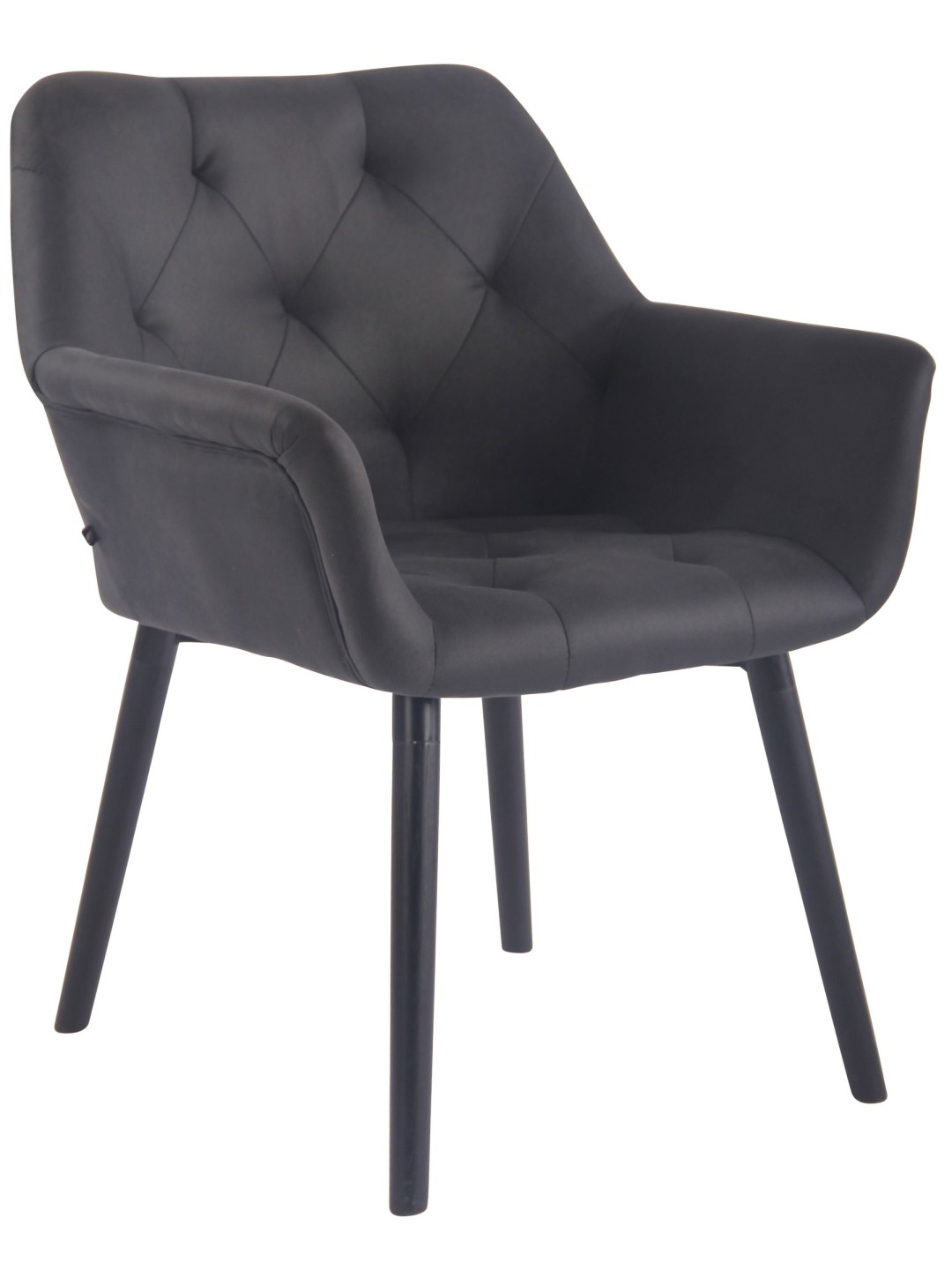 Silla de comedor Cassidy vintage piel sintética, negro