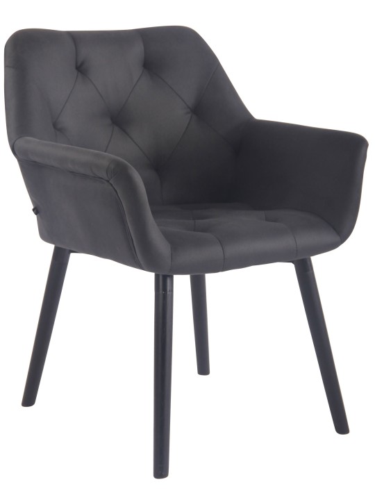 Silla de comedor Cassidy vintage piel sintética, negro