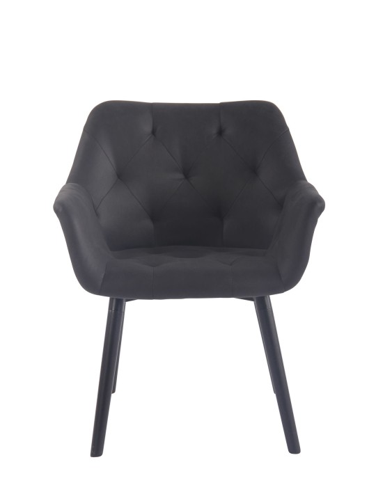 Silla de comedor Cassidy vintage piel sintética, negro