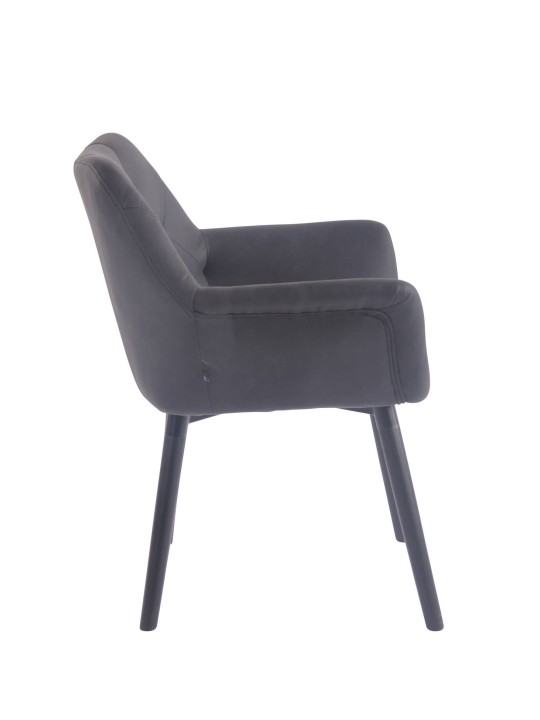 Silla de comedor Cassidy vintage piel sintética, negro