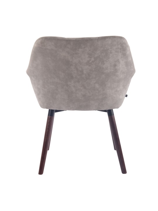 Silla de comedor Cassidy vintage piel sintética nogal, gris