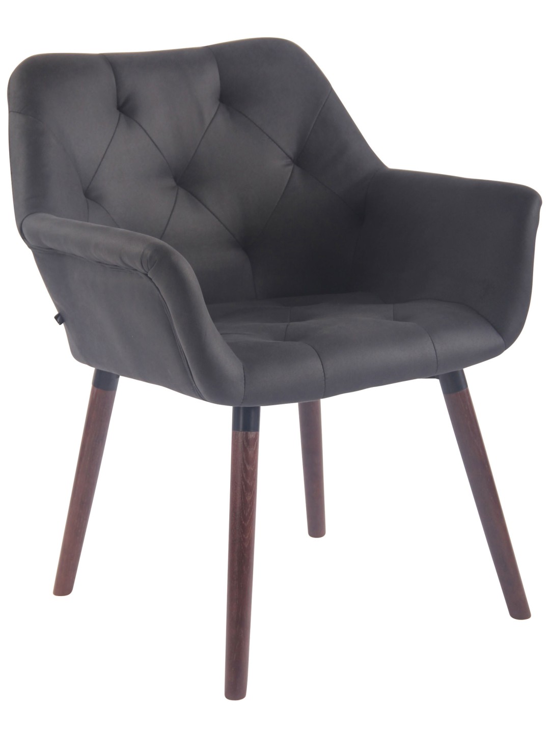 Silla de comedor Cassidy vintage piel sintética nogal, negro