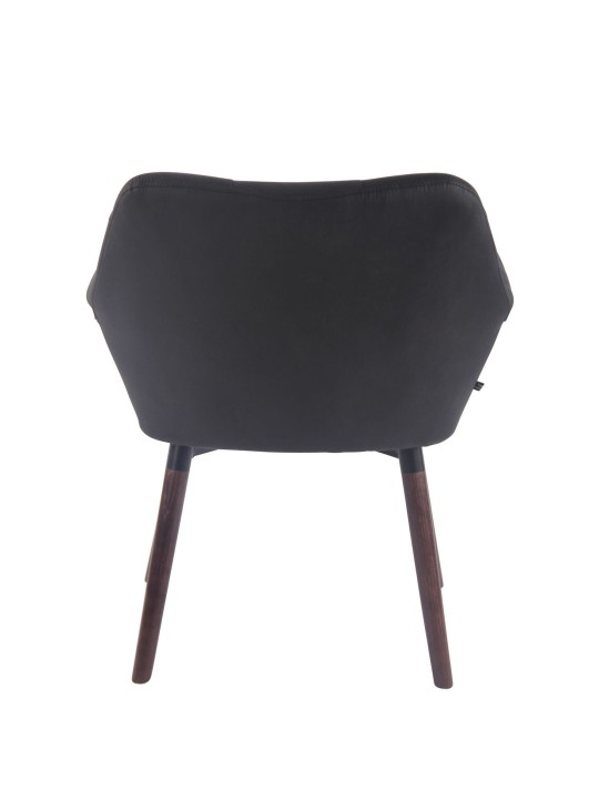 Silla de comedor Cassidy vintage piel sintética nogal, negro