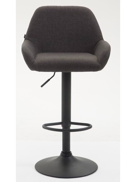 Juego de 2 taburetes de bar tela Braga, gris oscuro