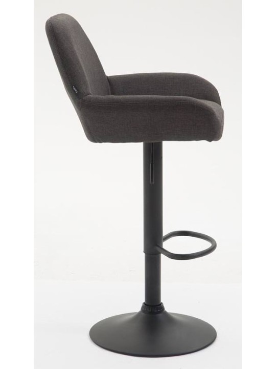Juego de 2 taburetes de bar tela Braga, gris oscuro