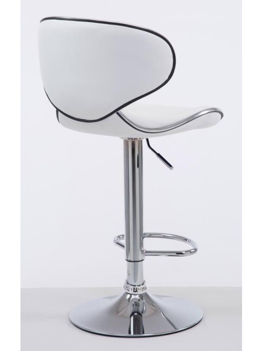 Juego de 2 taburetes de bar Las Vegas V2 polipiel cromado, blanco