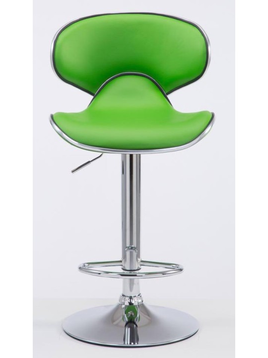 Juego de 2 taburetes de bar Las Vegas V2 polipiel cromado, verde