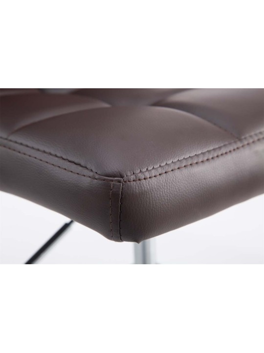 Juego de 2 taburetes de bar Palma V2 piel sintética, marrón