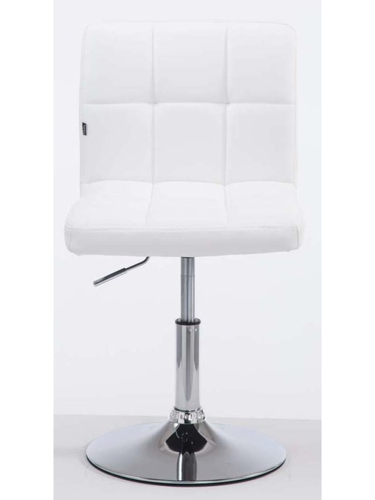 Juego de 2 taburetes de bar Palma V2 piel sintética, blanco