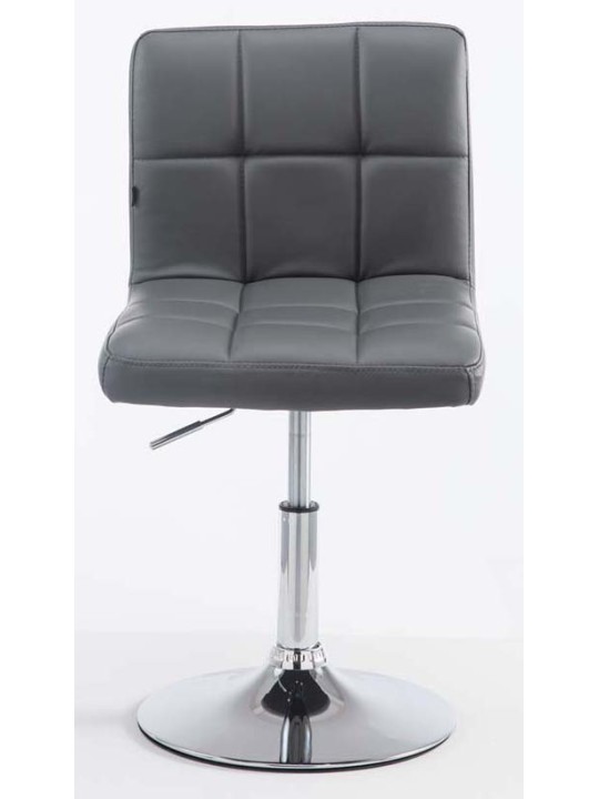 Juego de 2 taburetes de bar Palma V2 piel sintética, gris