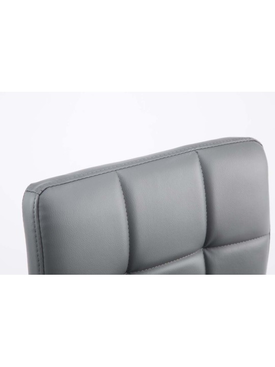 Juego de 2 taburetes de bar Palma V2 piel sintética, gris