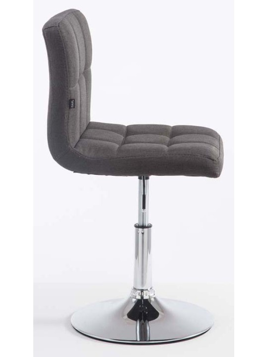 Juego de 2 taburetes de bar Palma V2 tela, gris oscuro