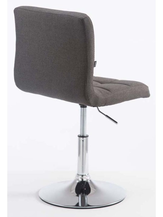 Juego de 2 taburetes de bar Palma V2 tela, gris oscuro