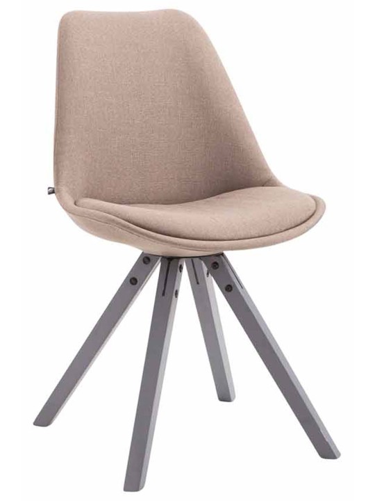 Silla de visita tela Toulouse Cuadrada gris, taupe Silla de visita tela Toulouse Cuadrada gris, taupe