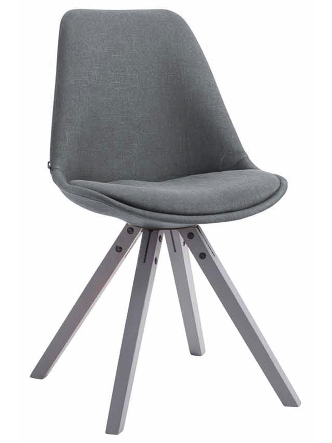 Silla de visita tela Toulouse Cuadrada gris, gris oscuro