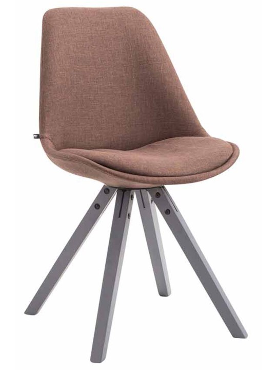 Silla de visita tela Toulouse Cuadrada gris, marrón Silla de visita tela Toulouse Cuadrada gris, marrón