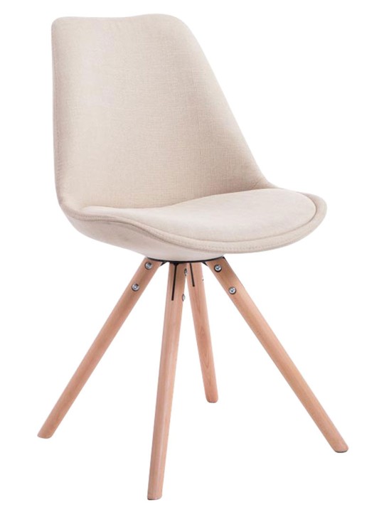 Silla de visita tela Toulouse Natura redonda, crema