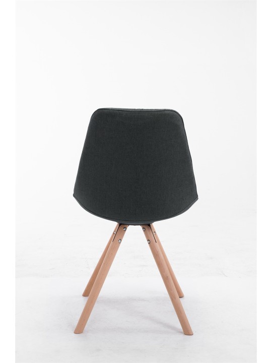 Silla de visita tela Toulouse Natura redonda, gris oscuro