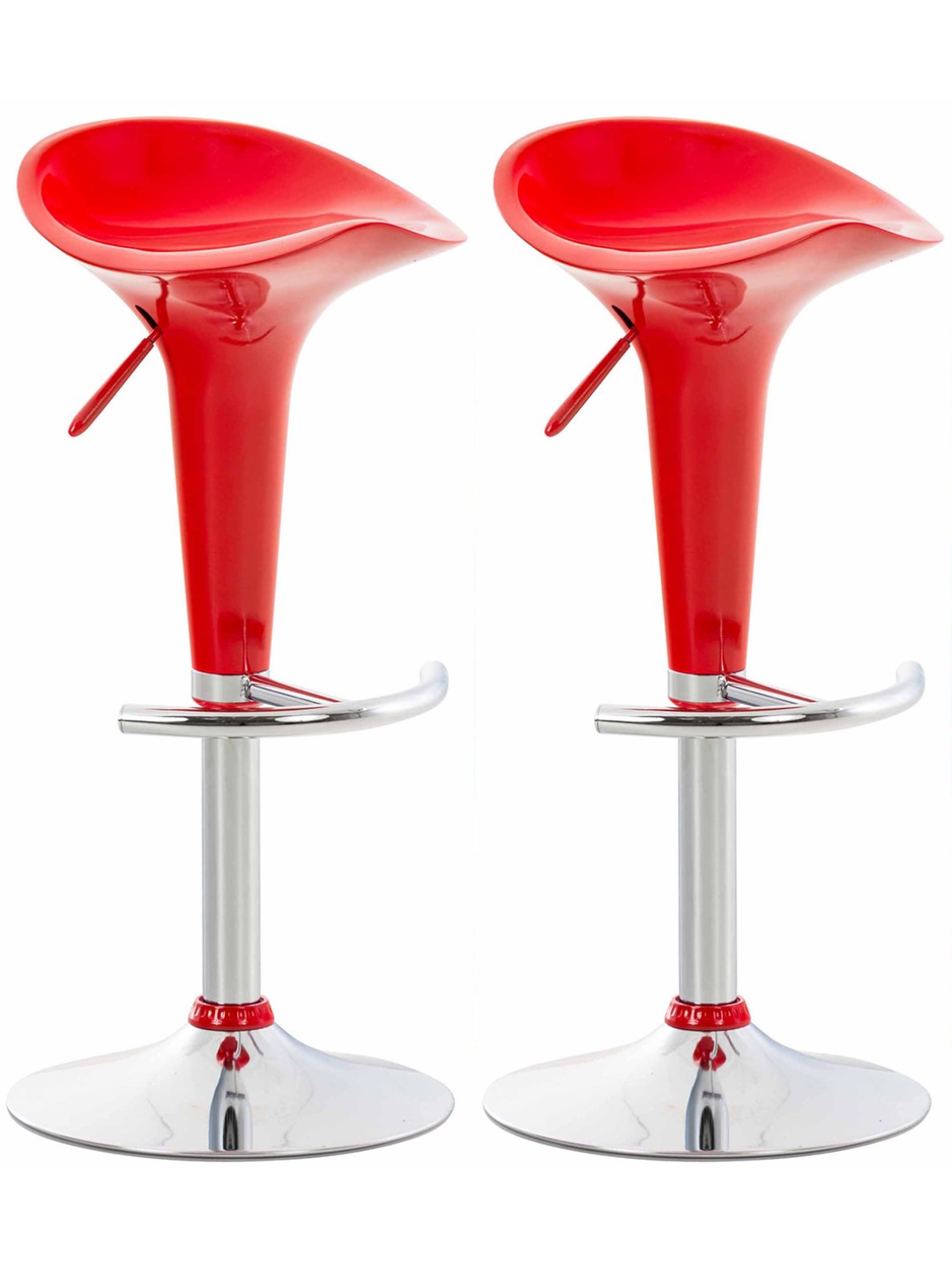 Juego de 2 taburetes de bar Saddle, rojo