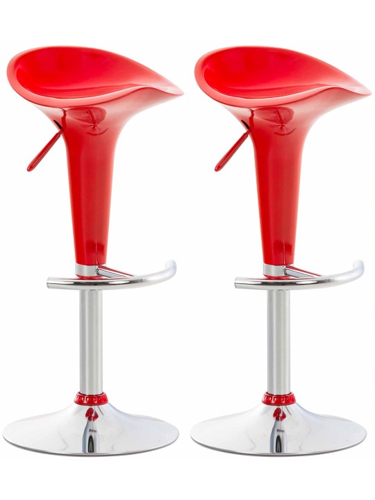 Juego de 2 taburetes de bar Saddle, rojo