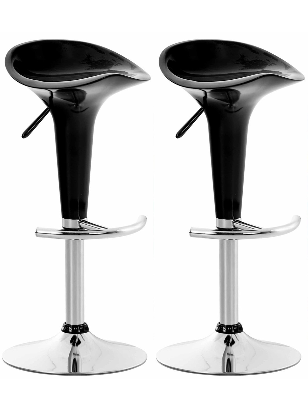 Juego de 2 taburetes de bar Saddle, negro